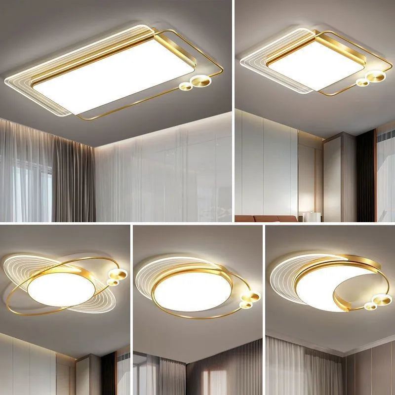 Nordic Double Square Acrylic LED Ceiling Lamp for Modern Spaces