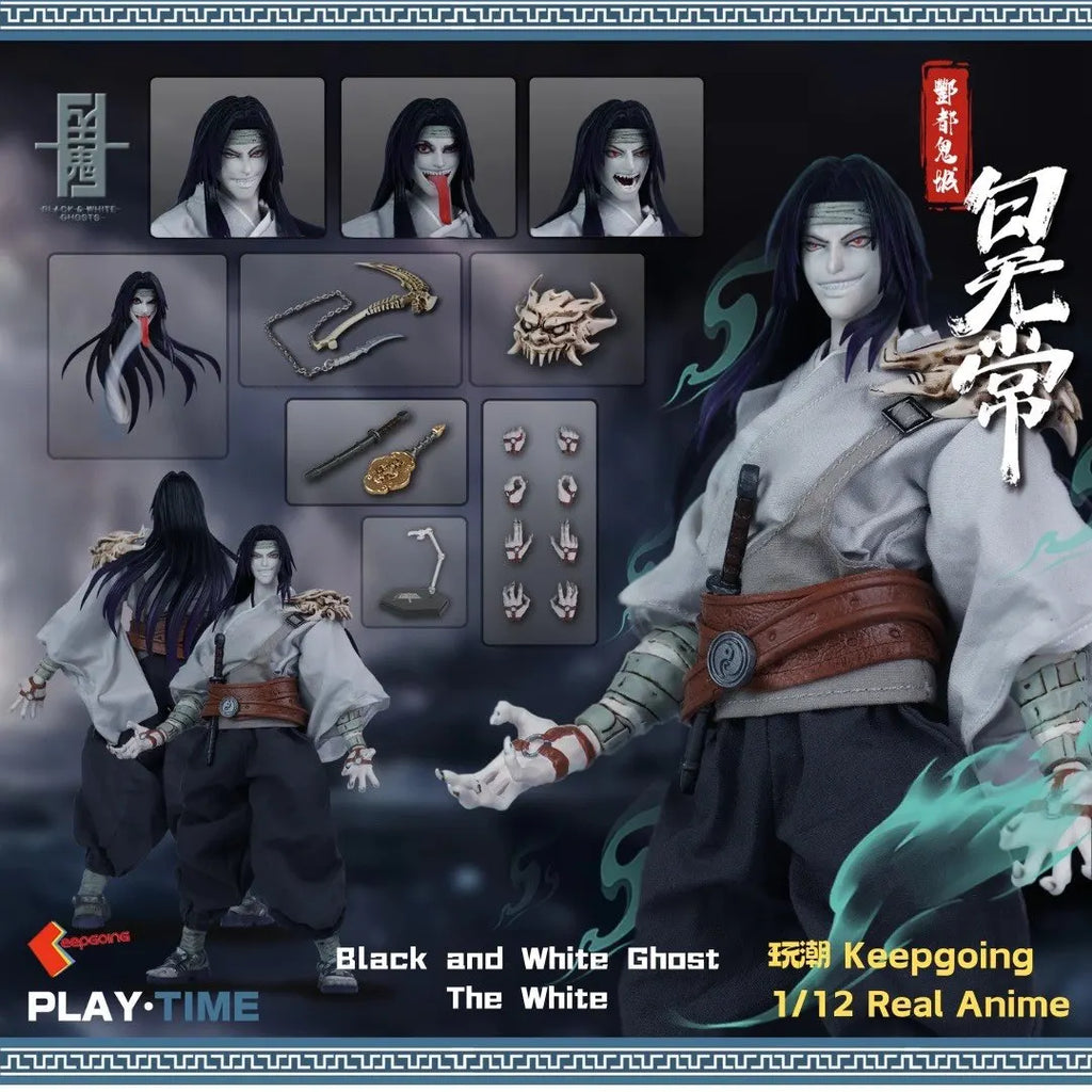Keepgoing 1/12 Black & White Ghost Action Figure Set - 6'' Highly Detailed