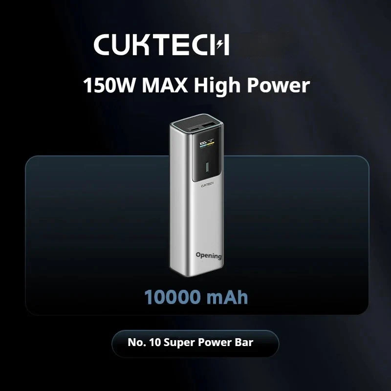 CUKTECH 10000mAh Fast Charging Power Bank - 150W Efficient Output