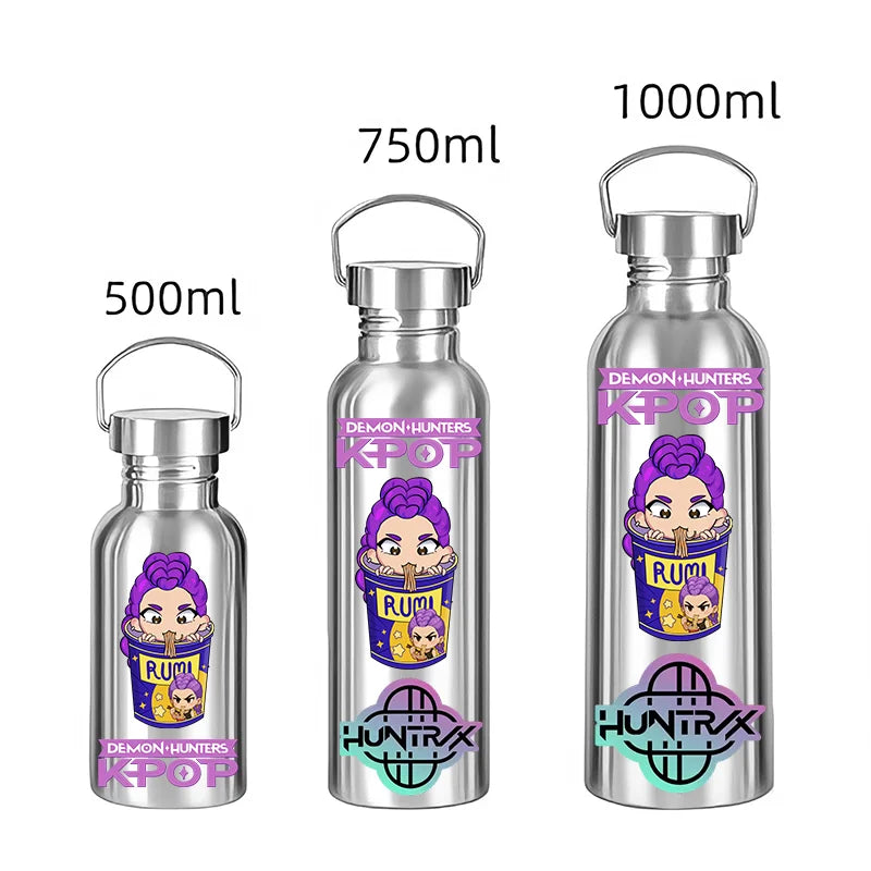 KPop Style Stainless Steel Water Bottle - 500/750/1000ML
