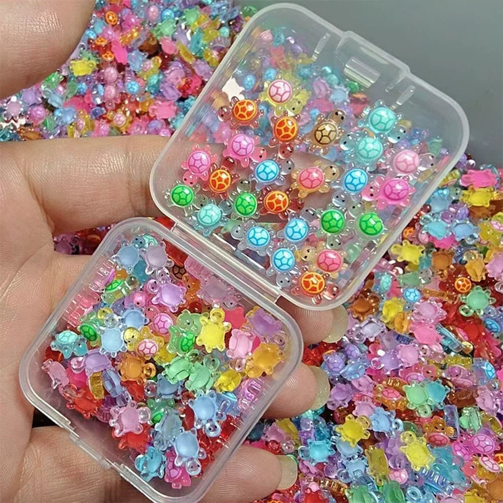 Vibrant Mini Resin Turtles - Glow in the Dark Figurines for Decor