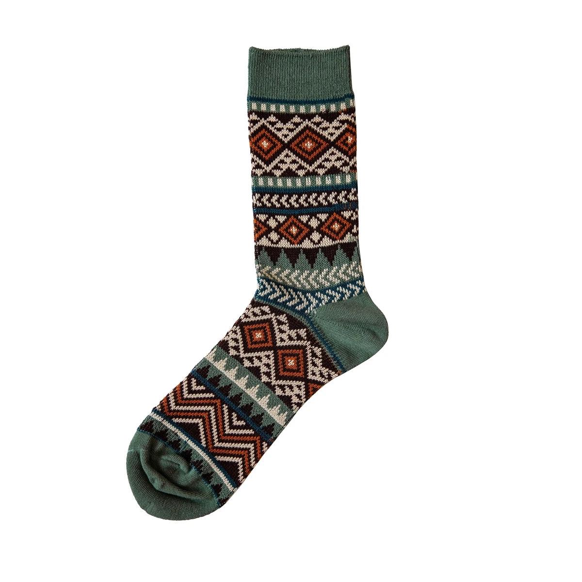 5 Pairs Vintage Fair Isle Crew Socks for Boots - Stylish Comfort
