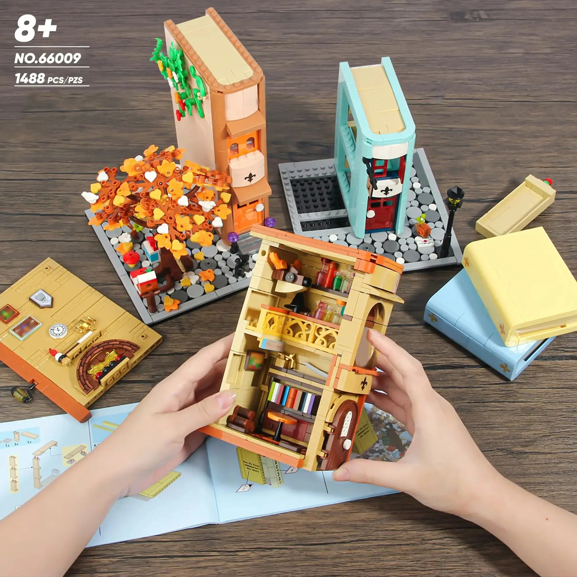 1488PCS Creative Medieval Street View Building Blocks Set