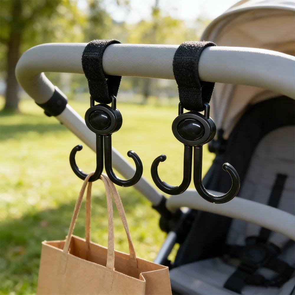 Heavy Duty Universal Stroller Hooks - Organize Your Baby Gear