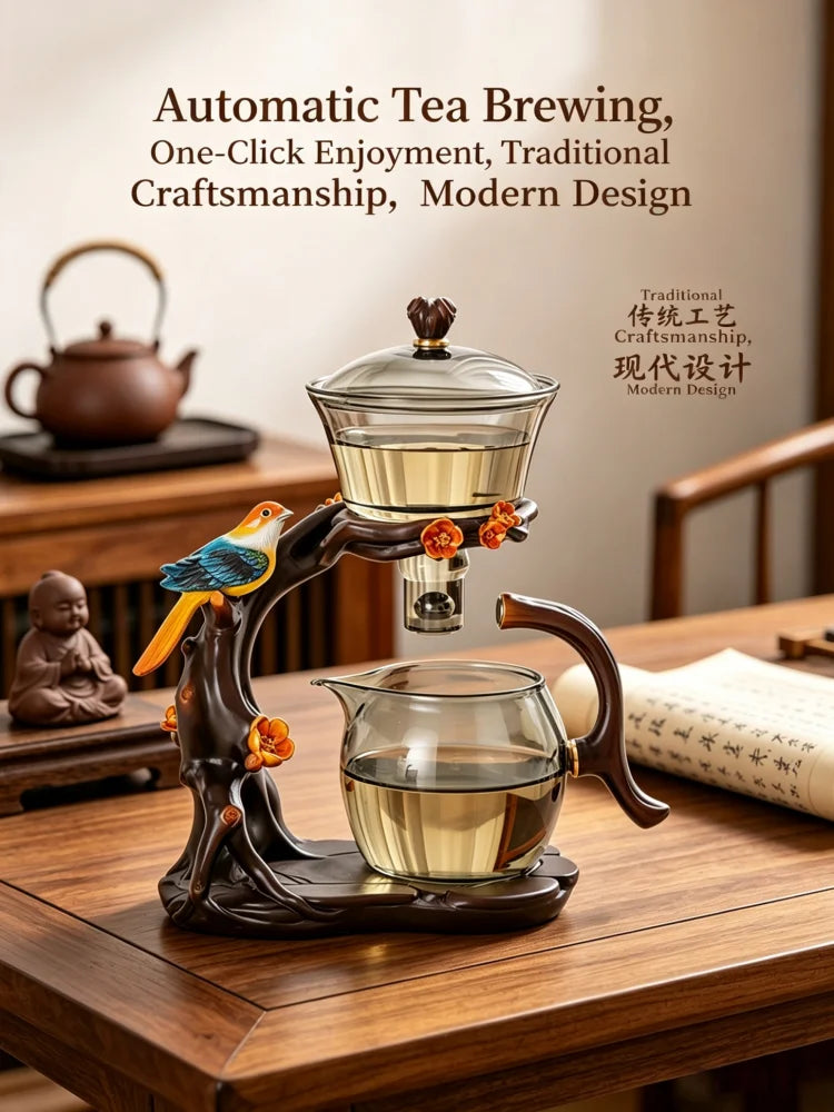 Elegant Drip Glass Tea Set - Semi-Automatic & Heat Resistant