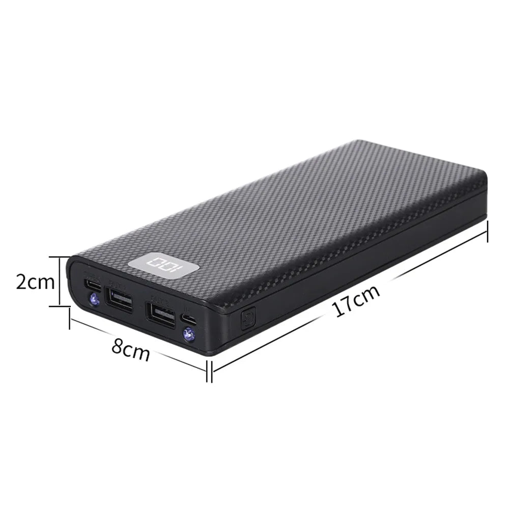 DIY 8-Slot 18650 Battery Power Bank Case with Fast Charge USB-C