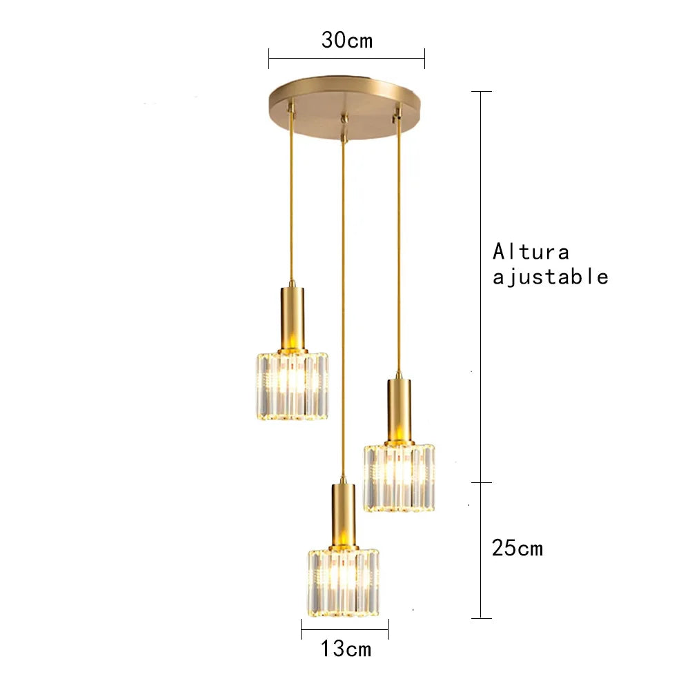 Elegant Crystal LED Pendant Light - Modern Chandelier for Any Space