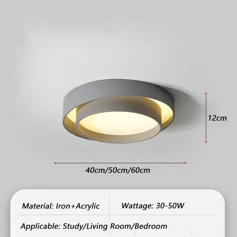 Nordic Modern Metal LED Ceiling Light for Living Room & Bedroom