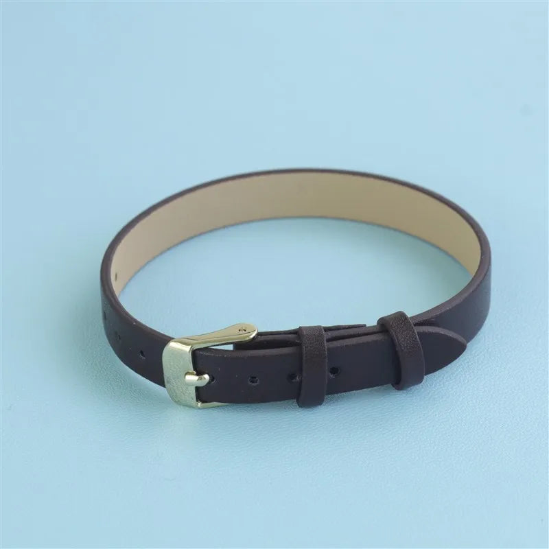 Elegant Gold Leather Watchband - Classic Minimalist Strap - 6mm, 8mm, 10mm