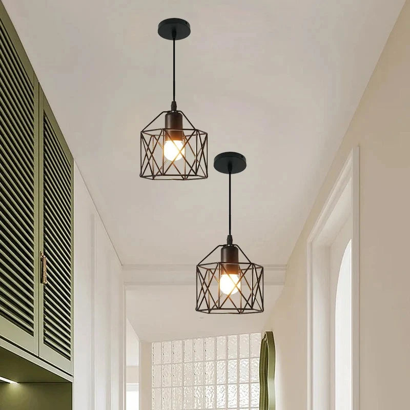 Modern Minimalist LED Pendant Light - Gold & Black Metal Fixture