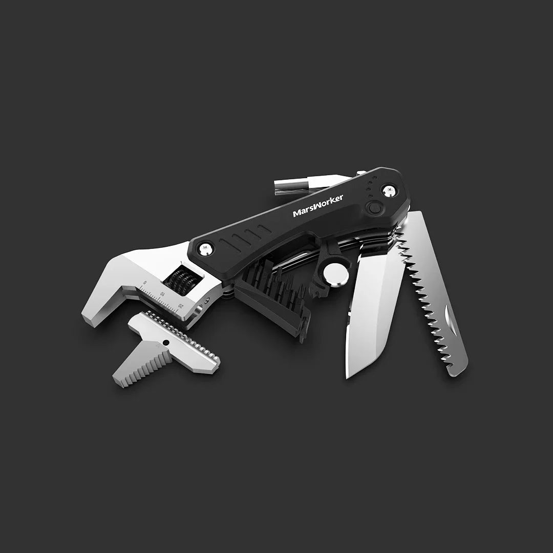 MarsWorker Multi-Function Wrench with LED Light for Outdoor Adventures