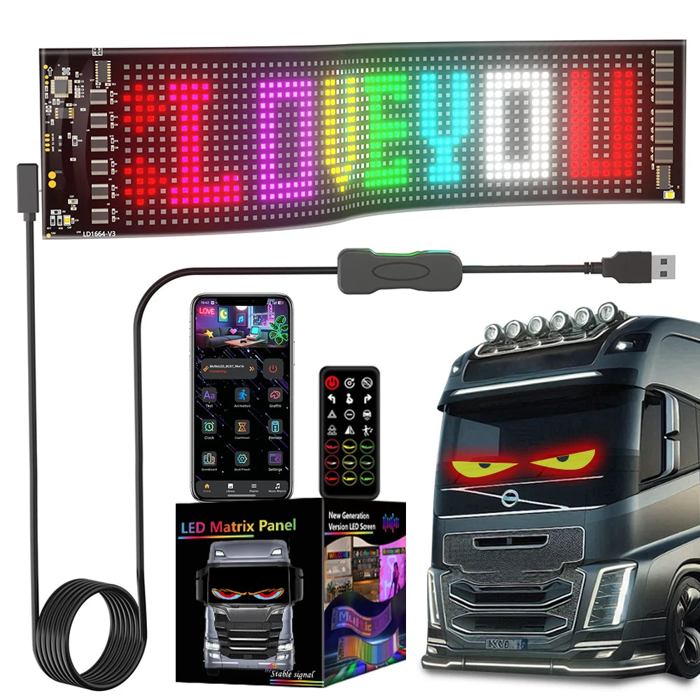 DIY Programmable LED Matrix Panel - Customizable Car Night Light