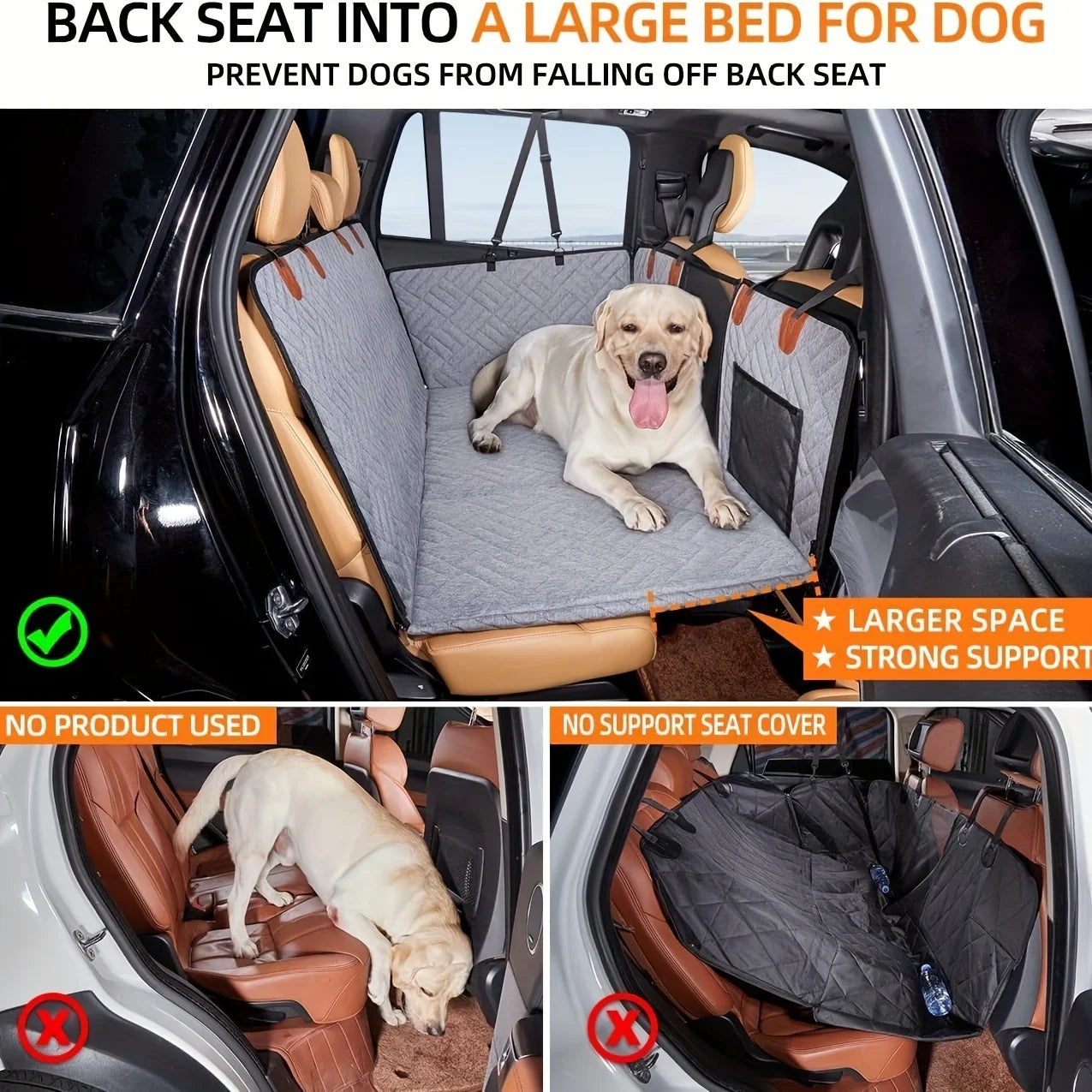 Waterproof Dog Seat Cover - Scratch-Proof Hammock for Cars