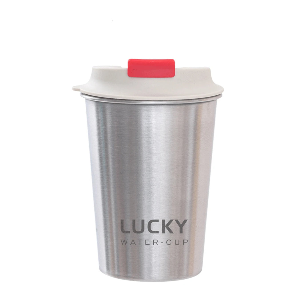 400ml Stainless Steel Portable Tumbler with Lid - Perfect for Coffee & Milk