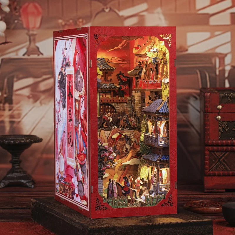 CUTEBEE Mulan Book Nook DIY Miniature Dollhouse with Lights