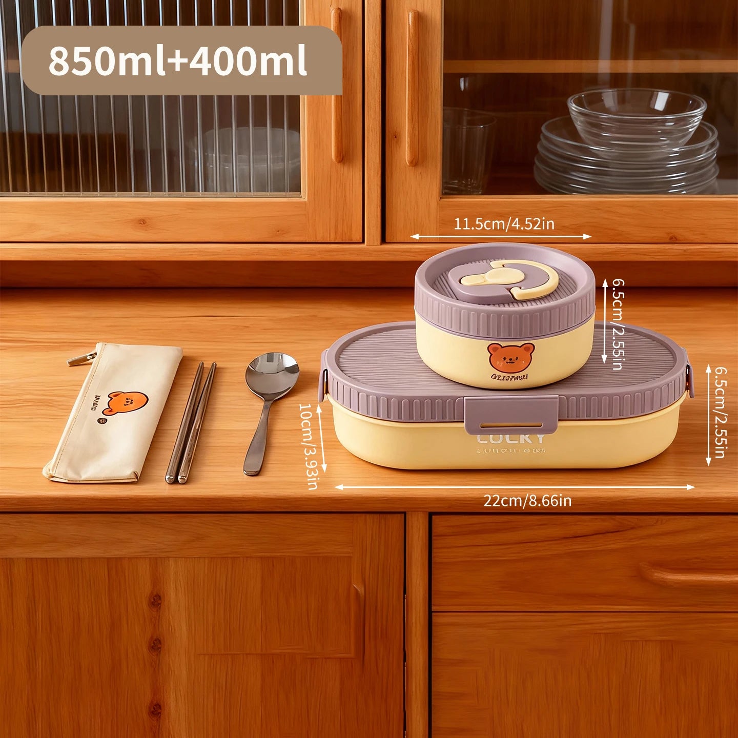 850ML Stainless Steel Thermal Bento Lunch Box - Perfect for Kids