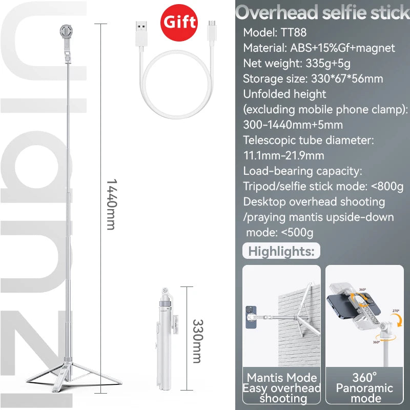 Ulanzi TT88 Overhead Tripod for Smartphones with Magnetic Clamp