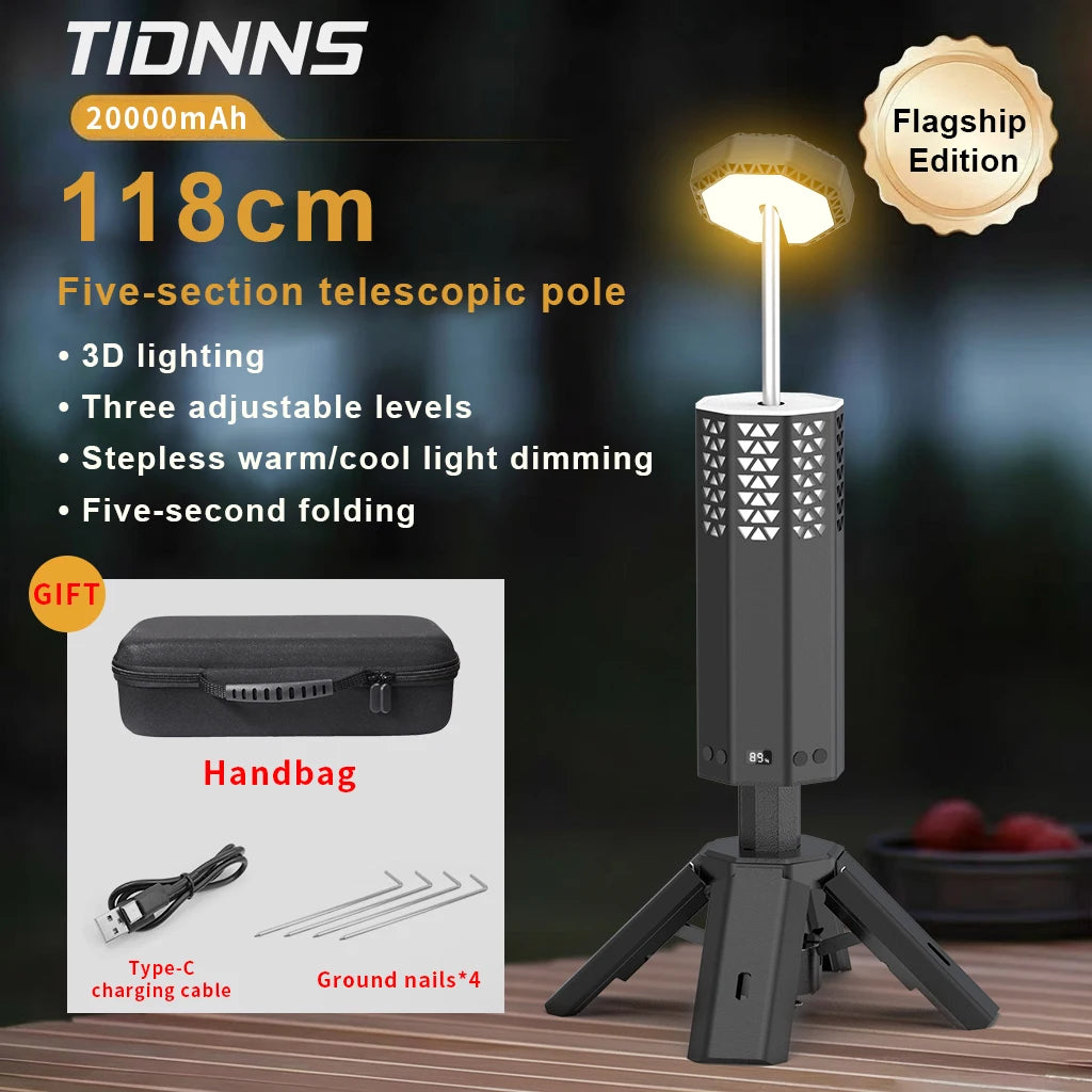 20000mAh Rechargeable LED Camping Lantern - Portable & Dimmable Light
