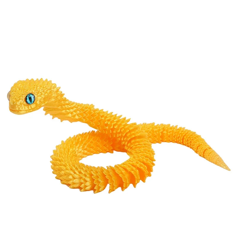 Glowing 3D Printed Viper Decoration with Movable Joints - 63cm