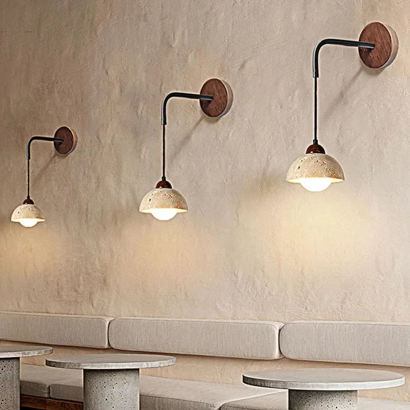 Wabi Sabi Natural Stone LED Wall Lamp | Modern Home Lighting
