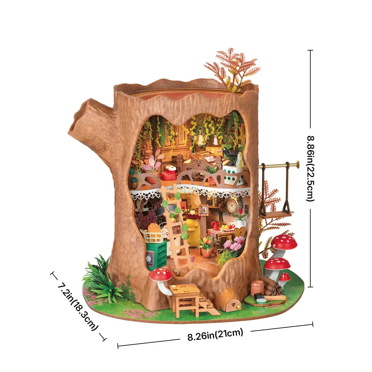 Robotime Fairytale Tree House DIY Miniature Model with LED Lights