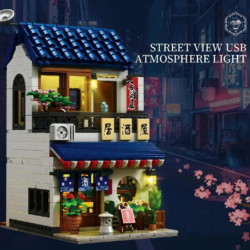 1130PCS Japanese Izakaya Building Blocks - Creative Model Set for Adults