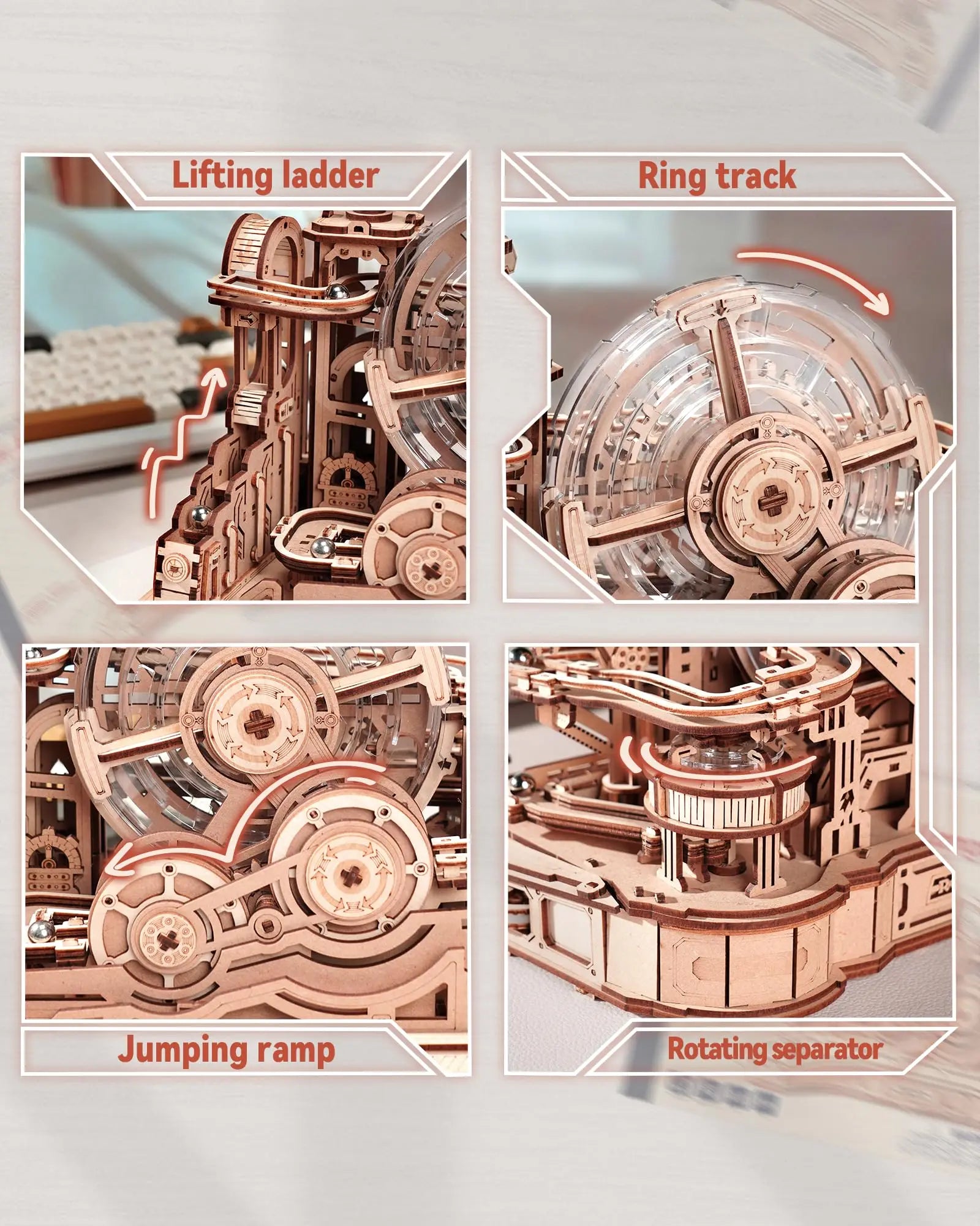 Robotime Rokr Gearball Challenge 3D Wooden Puzzle - Engaging STEM Toy