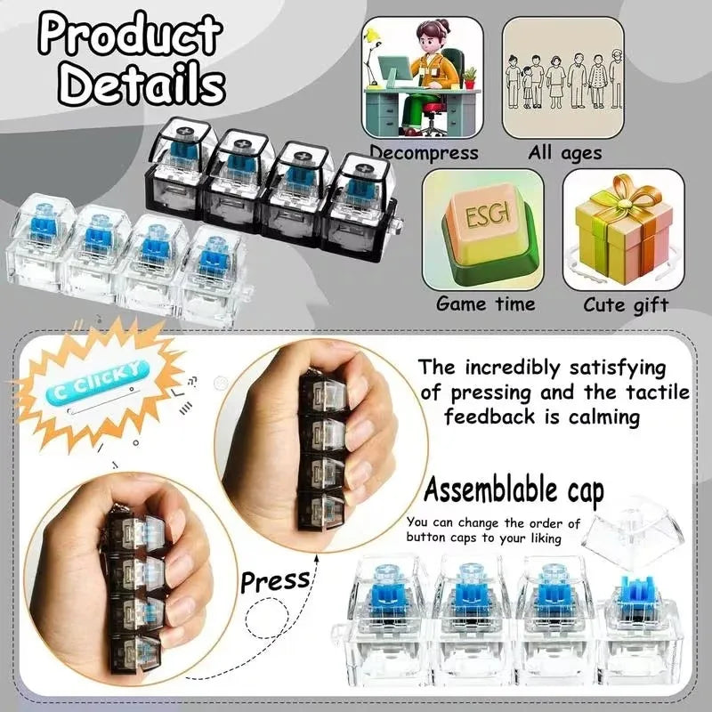 LED Fidget Keychain - Stress Relief Sensory Toy for All Ages