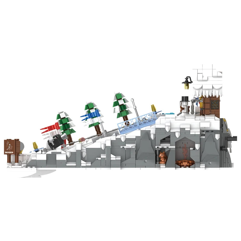 2200PCS Ski Resort Building Blocks | Create Your Own Ice Rink Fun