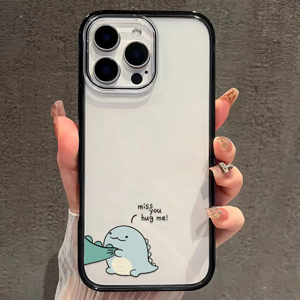 Couple Matching Cute Dinosaur iPhone Case - Fun & Protective