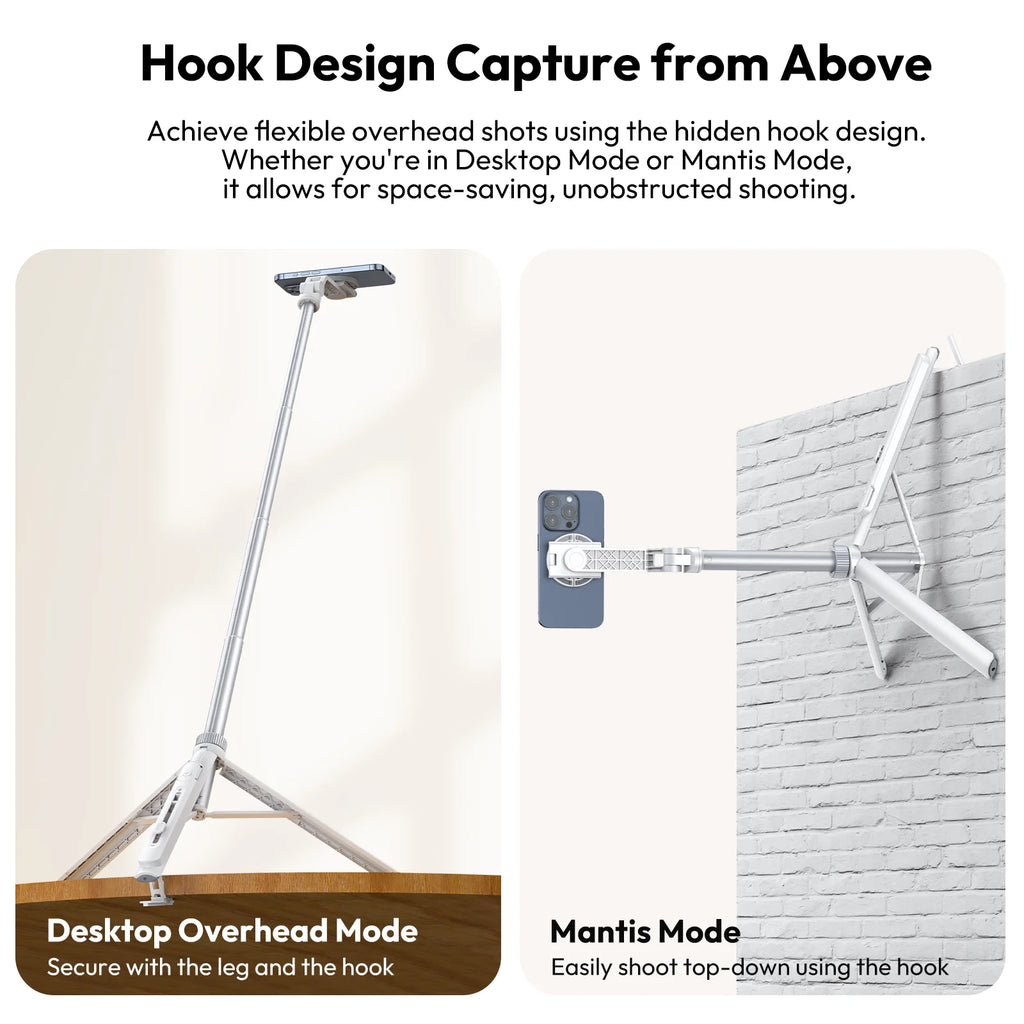 Ulanzi TT88 Overhead Tripod for Phones – Magnetic Clamp & Remote