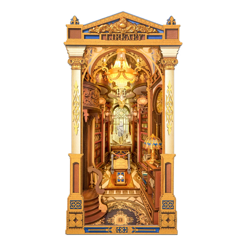 ROBOTIME Library of Wonders: 3D Wooden Puzzle Book Nook Diorama