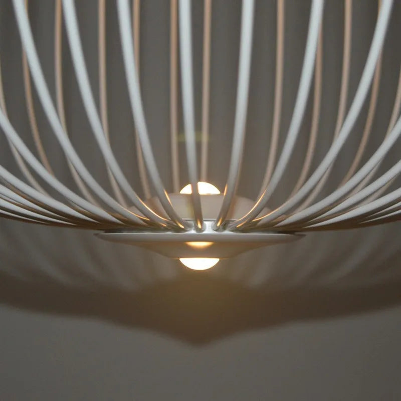 Nordic Mesh Spokes LED Pendant Light - Modern Bird Cage Design