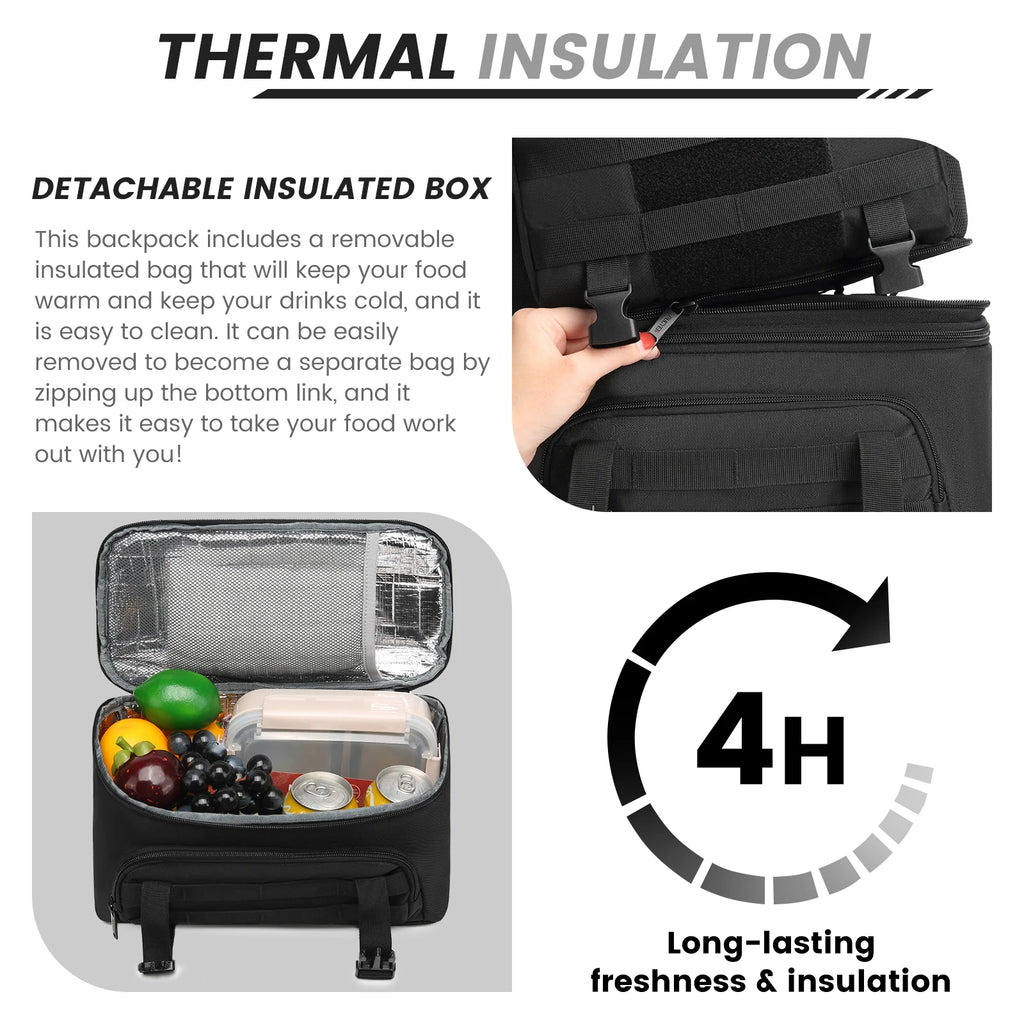 Insulated Travel Backpack Cooler with Laptop Compartment - Large Capacity