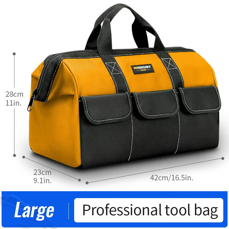 WINHUNT Heavy Duty Wide Mouth Tool Bag for Electricians & Mechanics