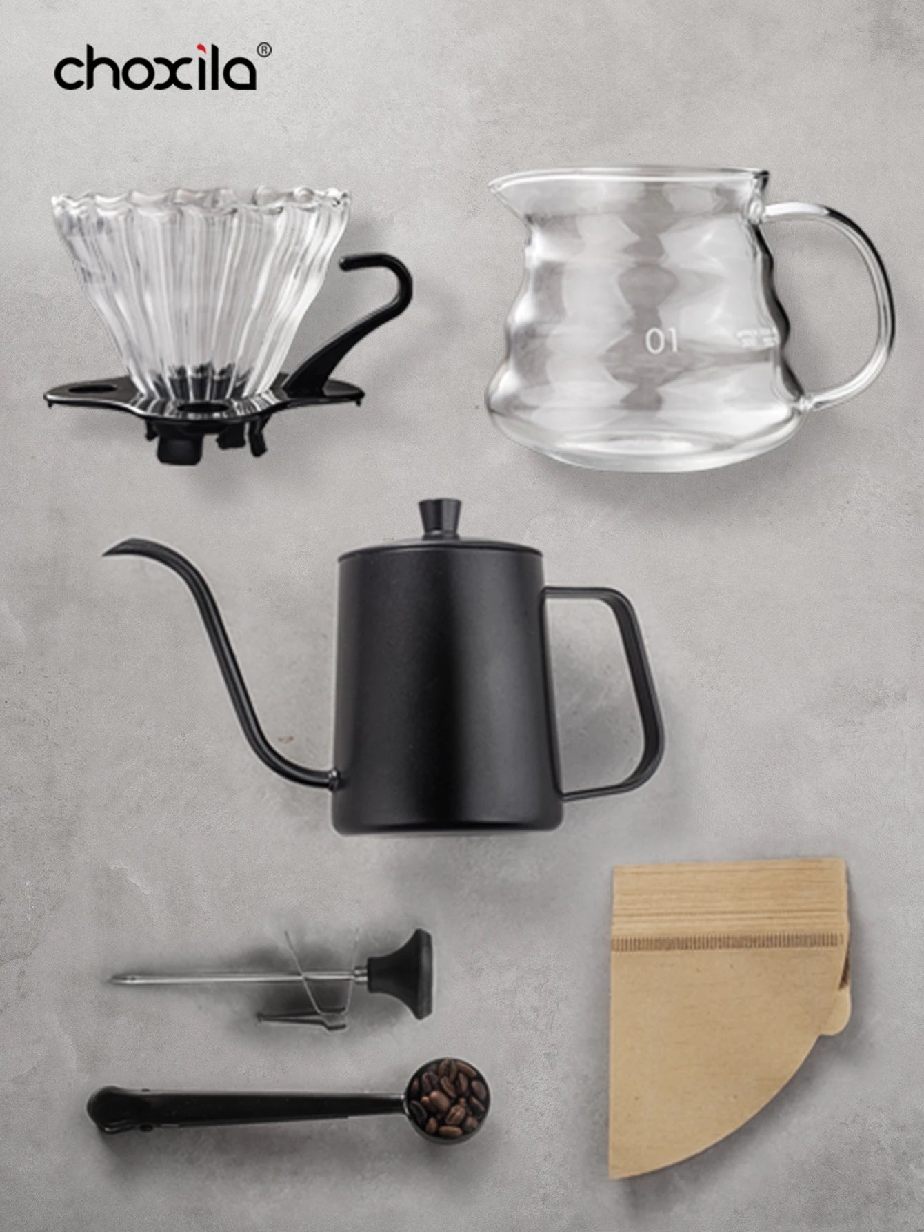 Choxila Portable Pour Over Coffee Maker Set - Travel Coffee Kit