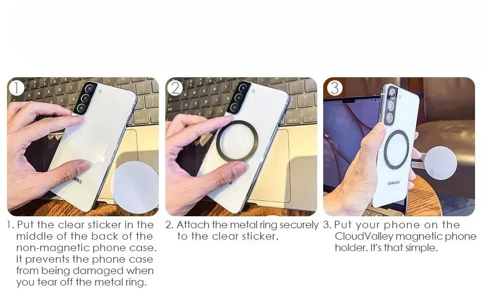 Universal Magnetic Phone Holder for Monitors – Slim & Foldable Design