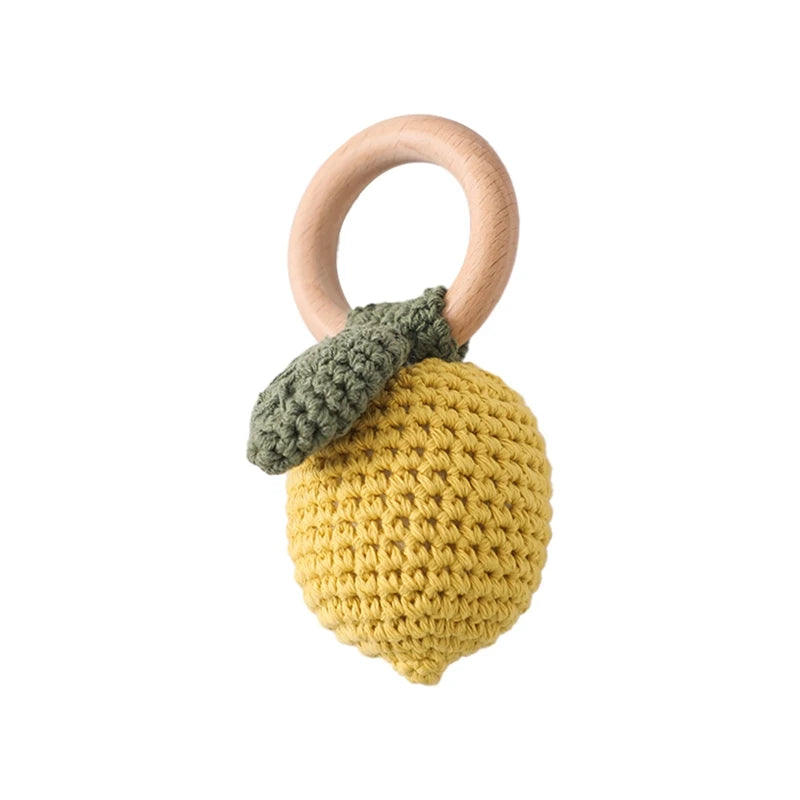 Bopoobo Baby Crochet Rattle Toy - Soft Wooden Teether & Infant Gym