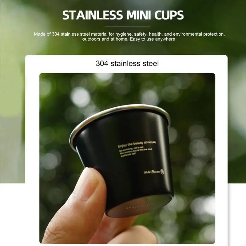 4PCS Portable Stainless Steel Outdoor Cups Set for Hiking & Camping