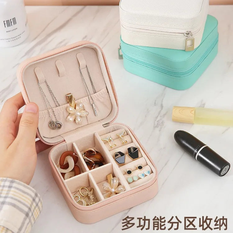 KPOP Jewelry Organizer Box - Stylish Travel Storage for Earrings & Necklaces