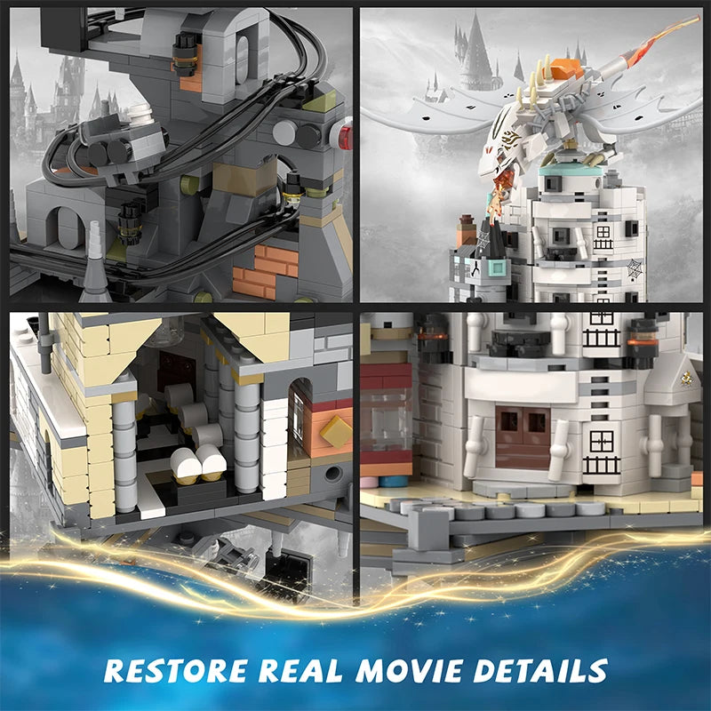 Enchanting Wizard Tower Dragon MOC Building Set - 1056 pcs