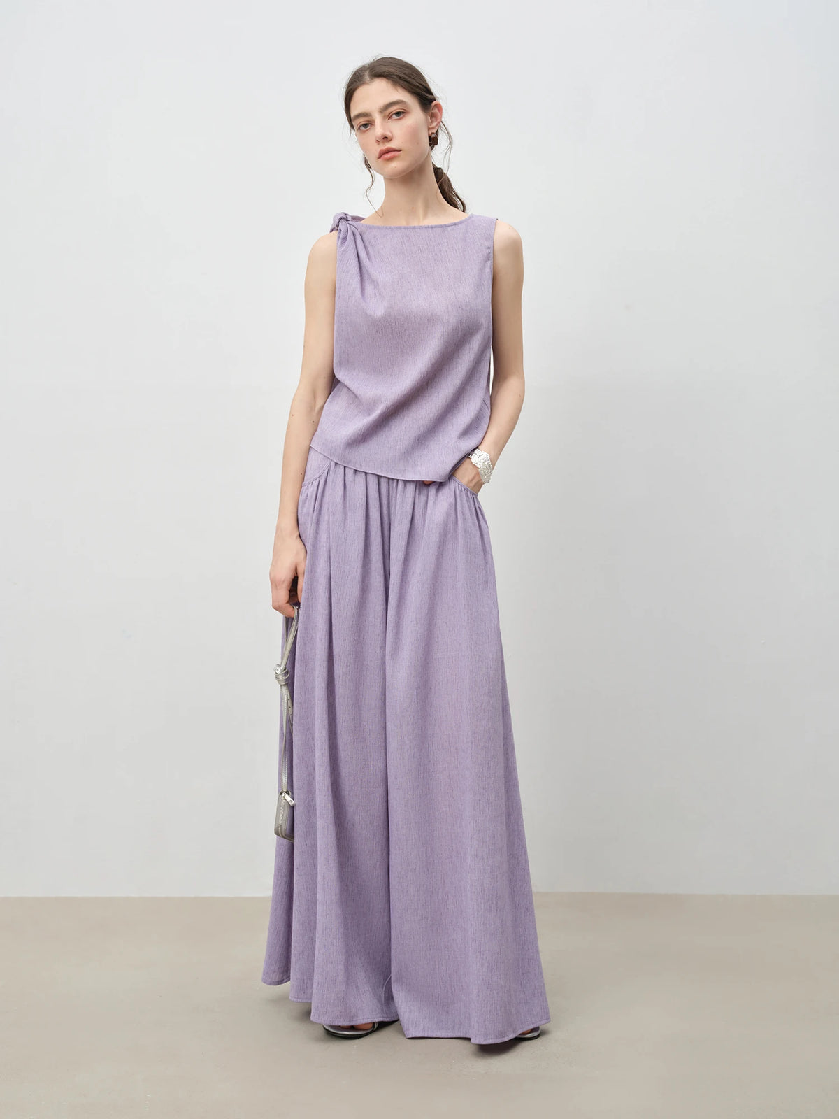 ZIQIAO Women's Summer Sleeveless Linen Set - Breezy & Chic Style