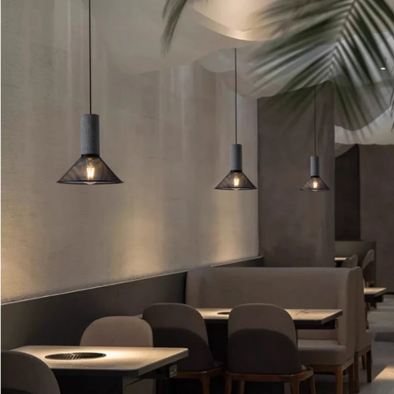 Vintage Industrial Cement Pendant Light - E27 LED Chandelier