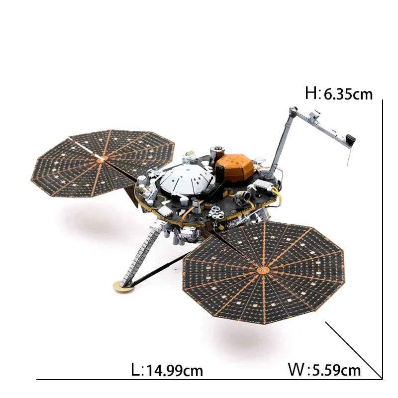 3D Metal Spacecraft Puzzle - Hubble Telescope & Mars Rover Model