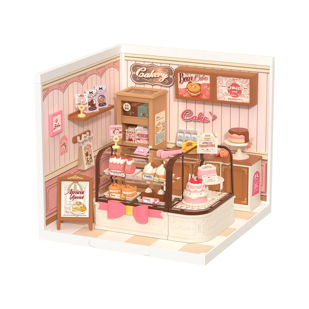 Robotime 3D Puzzle Miniature Pink Bedroom DIY Model Kit