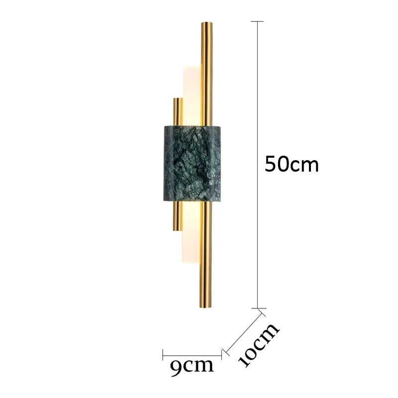 Elegant LED Wall Lamp - Green White Marble for Stylish Home Décor