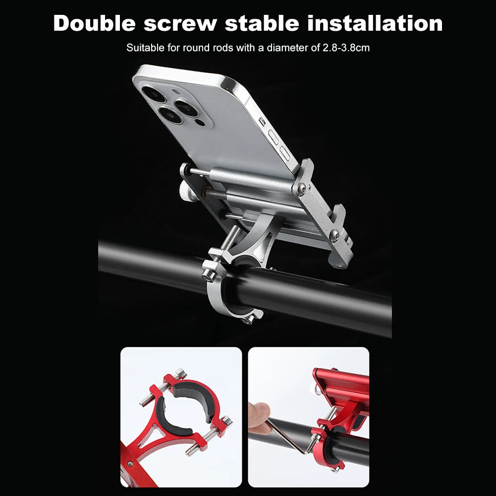 Adjustable Aluminium Alloy Bike Phone Mount – Secure & Nonslip Holder