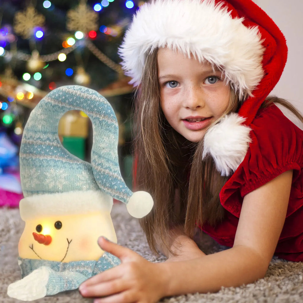 Glowing Blue Snowman Ornament - Magical Ocean Style Christmas Decor