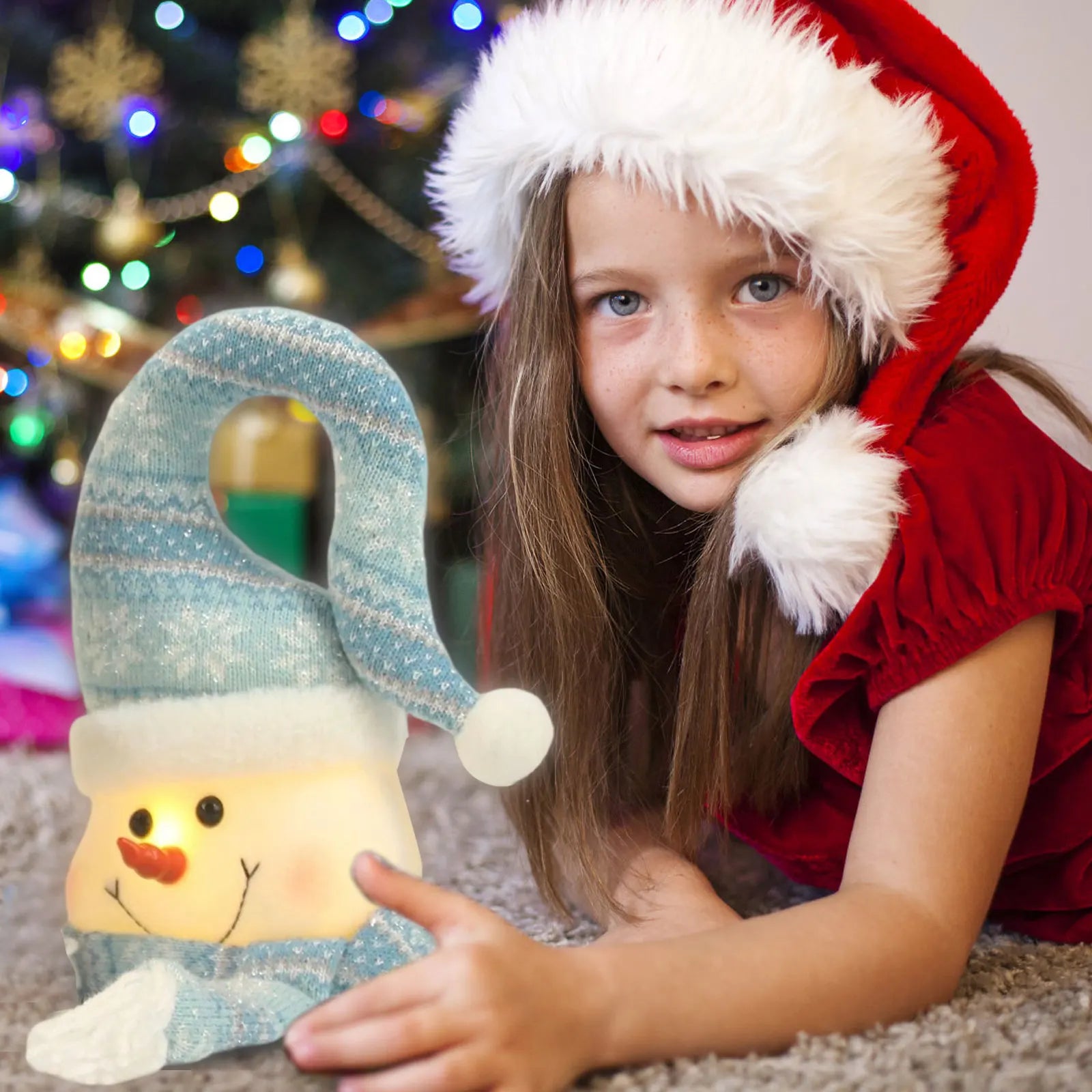 Glowing Blue Snowman Ornament - Magical Ocean Style Christmas Decor