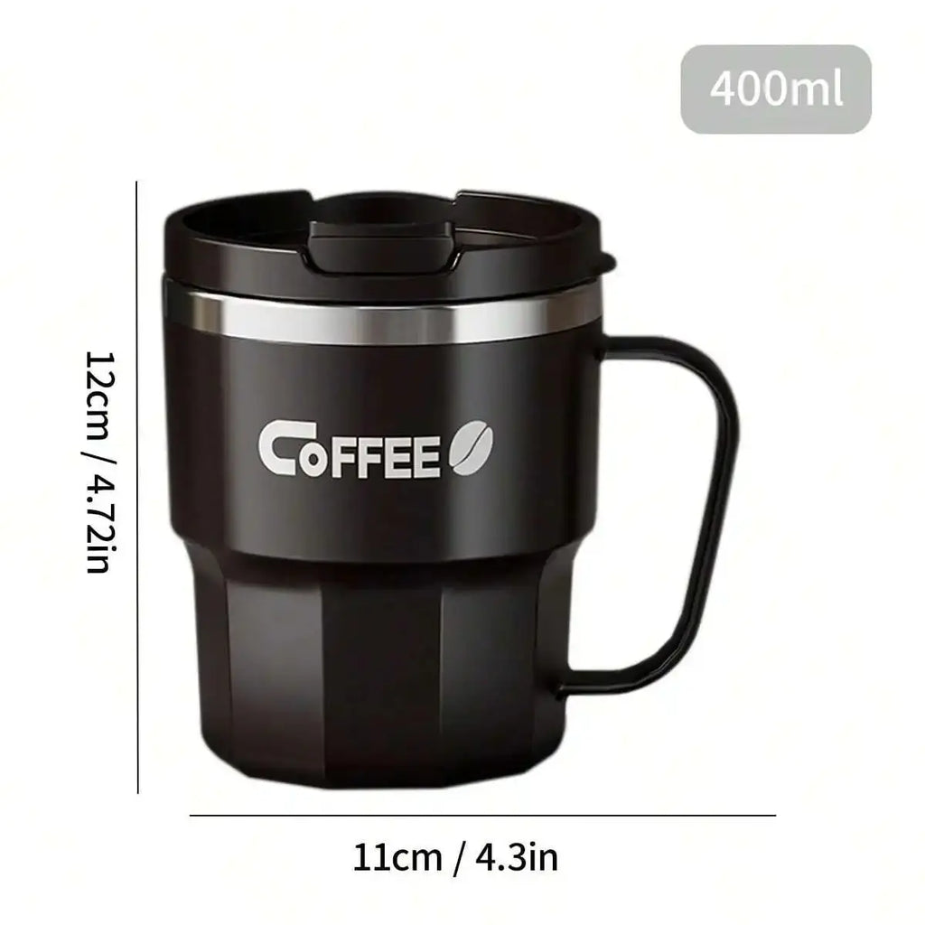 Double Layer Insulated Stainless Steel Coffee Mug - 400/480ML